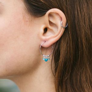 Apatite boho thin hoops. Apatite earrings. Boho tribal hoops. Minimal earrings. Minimalist earrings. Rustic boho hoops. Small boho hoops. | Natural genuine Gemstone earrings. Buy crystal jewelry, handmade handcrafted artisan jewelry for women.  Unique handmade gift ideas. #jewelry #beadedearrings #beadedjewelry #gift #shopping #handmadejewelry #fashion #style #product #earrings #affiliate #ad
