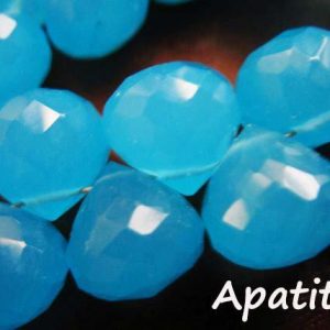 Shop Apatite Beads! 2-20 pcs / CHALCEDONY Onion Briolettes Beads, Luxe AAA, APATITE Aqua Blue, 9-10 mm / wholesale brides bridal something blue 910 bgg solo | Natural genuine beads Apatite beads for beading and jewelry making.  #jewelry #beads #beadedjewelry #diyjewelry #jewelrymaking #beadstore #beading #affiliate #ad