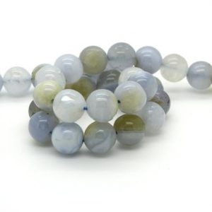 Shop Blue Lace Agate Round Beads! Natural Blue Lace Agate Smooth Round Sphere Ball Loose Gemstone Beads – RN74 | Natural genuine round Blue Lace Agate beads for beading and jewelry making.  #jewelry #beads #beadedjewelry #diyjewelry #jewelrymaking #beadstore #beading #affiliate #ad