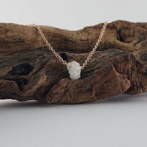 Shop Diamond Necklaces! 14k Gold 1 carat Floating Rough Uncut Diamond Necklace by Dawn Vertrees | Natural genuine Diamond necklaces. Buy crystal jewelry, handmade handcrafted artisan jewelry for women.  Unique handmade gift ideas. #jewelry #beadednecklaces #beadedjewelry #gift #shopping #handmadejewelry #fashion #style #product #necklaces #affiliate #ad