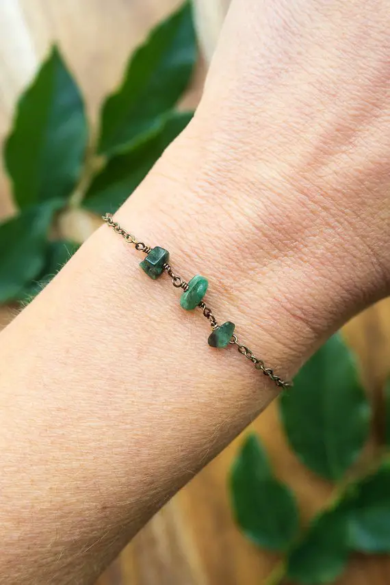 Emerald Boho Bracelet. Emerald Bracelet. Healing Bracelet. Beaded Bracelet. Meditation Bracelet. Womens Bracelet. May Birthstone Bracelet