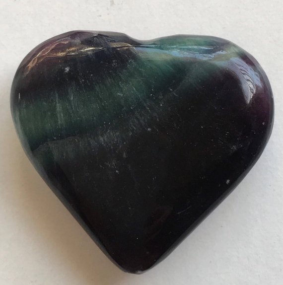 Fluorite Hearts, Healing Stone, Protective,grounding,stabilizing, Spiritual Stone, Meditation, Tumbled Stone, Chakra Stone