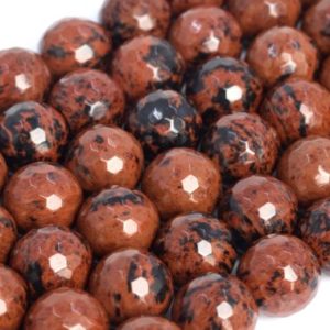 Shop Mahogany Obsidian Beads! Genuine Natural Mahogany Obsidian Loose Beads Micro Faceted Round Shape 6mm 8mm 10mm | Natural genuine faceted Mahogany Obsidian beads for beading and jewelry making.  #jewelry #beads #beadedjewelry #diyjewelry #jewelrymaking #beadstore #beading #affiliate #ad