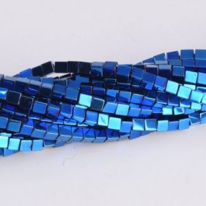 Shop Hematite Bead Shapes! 2MM Blue Hematite Beads Cube Grade AAA Natural Gemstone Full Strand Loose Beads 16" BULK LOT 1,3,5,10 and 50 (104723-1279) | Natural genuine other-shape Hematite beads for beading and jewelry making.  #jewelry #beads #beadedjewelry #diyjewelry #jewelrymaking #beadstore #beading #affiliate #ad