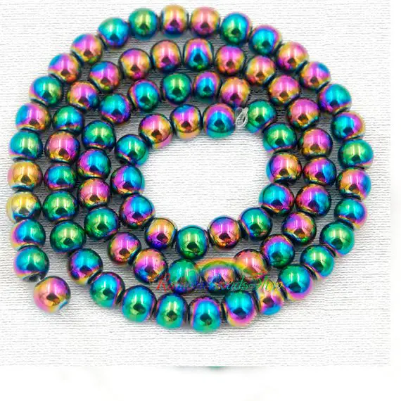 Natural Multi Color Hematite Beads, 2mm 3mm 4mm 6mm 8mm 10mm Round Hematite Beads, Spacer Multi Color Hematite Gemstone Beads, Jewelry Beads