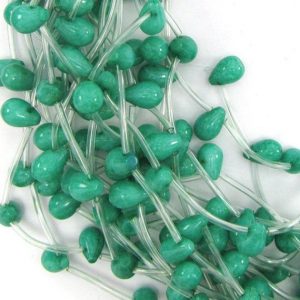 Shop Green Jade Beads! 12mm green jade teardrop beads 16" strand top drilled | Natural genuine beads Jade beads for beading and jewelry making.  #jewelry #beads #beadedjewelry #diyjewelry #jewelrymaking #beadstore #beading #affiliate #ad