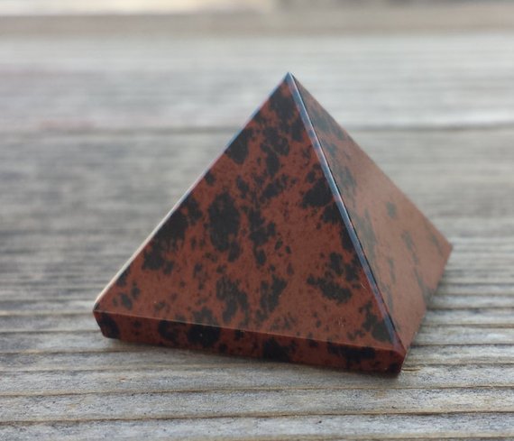 Mahogany Obsidian Natural Medium Gemstone Crystal Pyramid 27-30mm