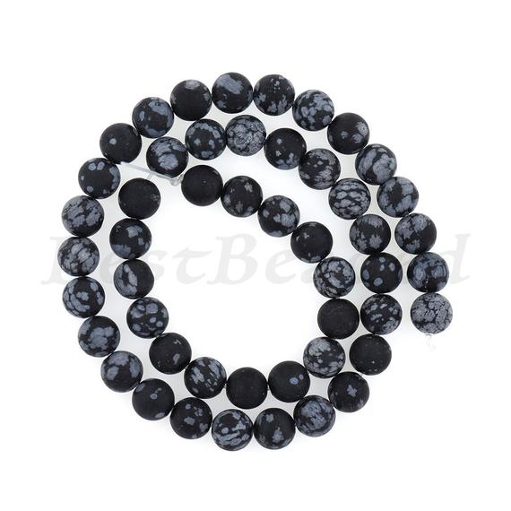 Matte Natural Snowflake Obsidian Bead,round Gemstone Bracelet Loose Beads,diy Handmade Findings 6mm 8mm 10mm 1str