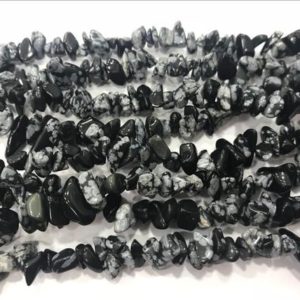 Shop Snowflake Obsidian Chip & Nugget Beads! Natural Obsidian Snowflake 5-8mm Chips Genuine Loose Black Nugget Beads 34 inch Jewelry Supply Bracelet Necklace Material Support Wholesale | Natural genuine chip Snowflake Obsidian beads for beading and jewelry making.  #jewelry #beads #beadedjewelry #diyjewelry #jewelrymaking #beadstore #beading #affiliate #ad