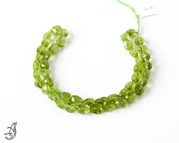 Peridot Fine Faceted Tumble Appx. 8x7 Mm Free Form Sizes 14 Inch Strand ,green, Gemstone Bead 100% Natural, Aaa Gem Quality #161