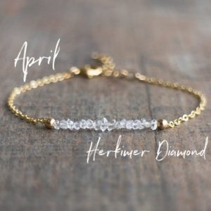 Shop Herkimer Diamond Bracelets! Herkimer Diamond Bracelet, Raw Crystal Bracelets for Women, Herkimer Jewelry, Birthday Gifts for Her, April Birthstone | Natural genuine Herkimer Diamond bracelets. Buy crystal jewelry, handmade handcrafted artisan jewelry for women.  Unique handmade gift ideas. #jewelry #beadedbracelets #beadedjewelry #gift #shopping #handmadejewelry #fashion #style #product #bracelets #affiliate #ad