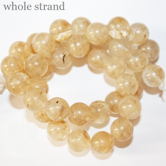 Quartz  Beads - Round 10 Mm Gemstone Beads - Full Strand 15 1/2", 38 Beads, A Quality