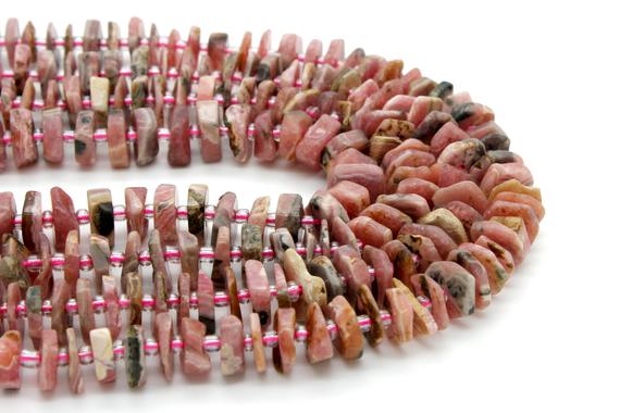Rhodochrosite Beads, Natural Pink Rhodochrosite Chips Nuggets Rough Cut Irregular Shape Flat Gemstone Beads Rds07