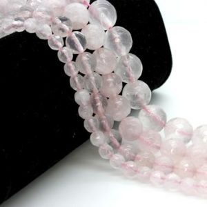 Shop Rose Quartz Faceted Beads! Rose Quartz, Natural Pink Rose Quartz Faceted Rond Ball Sphere Loose Gemstone Beads – RNF74 | Natural genuine faceted Rose Quartz beads for beading and jewelry making.  #jewelry #beads #beadedjewelry #diyjewelry #jewelrymaking #beadstore #beading #affiliate #ad