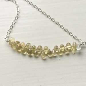 Shop Yellow Sapphire Necklaces! Sapphire necklace yellow September birthstone genuine gemstones gold silver | Natural genuine Yellow Sapphire necklaces. Buy crystal jewelry, handmade handcrafted artisan jewelry for women.  Unique handmade gift ideas. #jewelry #beadednecklaces #beadedjewelry #gift #shopping #handmadejewelry #fashion #style #product #necklaces #affiliate #ad