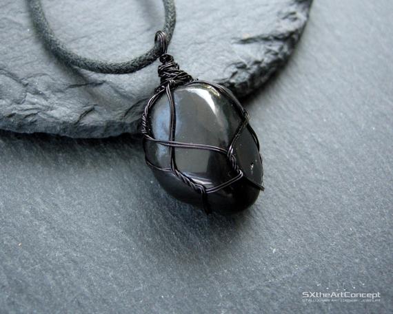 Shungite Pendant, Emf Protection Necklace, Energy Amulet, Russian Shungite, Gift For Him, Her, Men Jewelry