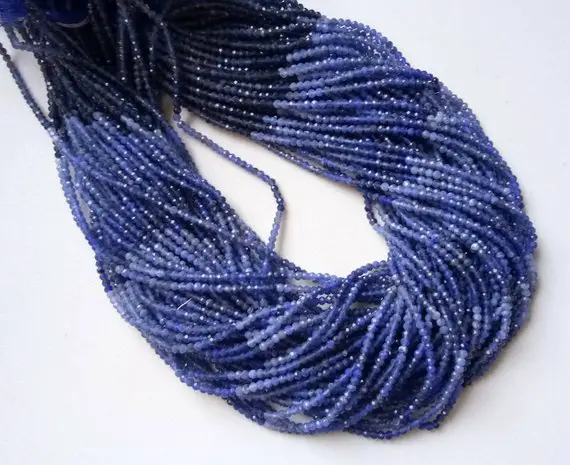2-2.5mm Blue Sodalite Faceted Rondelle, Sodalite Shaded Beads, Sodalite Faceted Beads For Jewelry, 13 Inches Sodalite (1st To 5st Options)