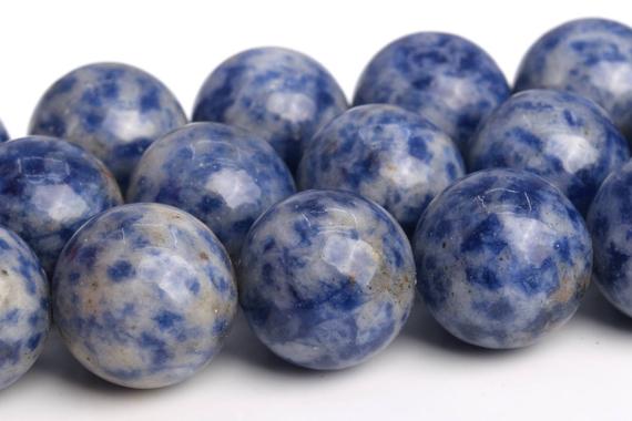 15mm Blue Spot Jasper Beads Grade Aaa Genuine Natural Gemstone Round Loose Beads 15.5" / 7.5" / 4" Bulk Lot Options (103564)