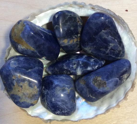 Sodalite Healing Stone, Healing Crystal, Spiritual Stone, Meditation, Premium Grade Medium Tumbled Stone, Chakra Stone