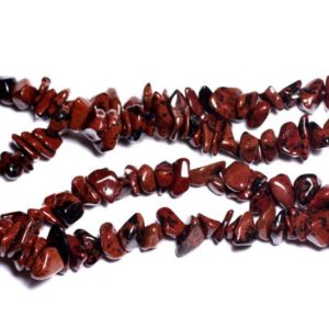 Thread 270pc Approx 89cm – Mahogany Seed Chips 6-9mm Mahogany Obsidian Stone Beads | Natural genuine chip Mahogany Obsidian beads for beading and jewelry making.  #jewelry #beads #beadedjewelry #diyjewelry #jewelrymaking #beadstore #beading #affiliate #ad