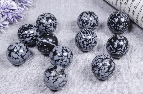 Wholesale Natural Snowflake Obsidian Sphere/polished Snowflake Obsidian Ball/gemstone Beads/decor/diy Making Jewelry/gift