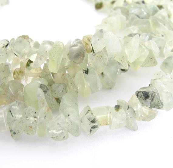 Moss Agate Chip Beads, 34" Strand Moss Agate Chip Beads, Green And White Chip Beads, 3mm To 6mm Chip Beads,  Aga234