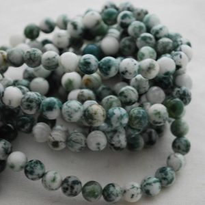 Shop Agate Round Beads! High Quality Grade A Natural Tree Agate (green) Semi-precious Gemstone Round Beads – 4mm, 6mm, 8mm, 10mm sizes – 15" strand | Natural genuine round Agate beads for beading and jewelry making.  #jewelry #beads #beadedjewelry #diyjewelry #jewelrymaking #beadstore #beading #affiliate #ad