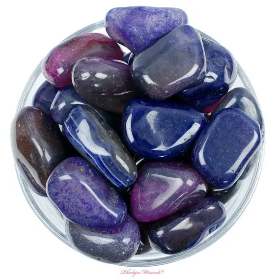 Purple Agate Tumbled Stone, Purple Agate, Tumbled Stones, Violet Agate, Stones, Crystals, Rocks, Gifts, Gemstones, Gems, Zodiac Crystals