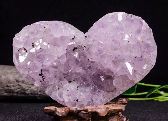 Best Large Hand Carved Amethyst Quartz Cluster Heart Shaped/natural Amethyst Stone/love Token/decoration Stone/special Gift-85*120*40mm 472g