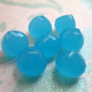 Shop Apatite Bead Shapes! Shop Sale.. 2 pcs, 9.5-10.5 mm, Aqua CHALCEDONY Briolettes Beads, Faceted Onion, Luxe AAA, Apatite Aqua Blue, brides bridal weddings 810 | Natural genuine other-shape Apatite beads for beading and jewelry making.  #jewelry #beads #beadedjewelry #diyjewelry #jewelrymaking #beadstore #beading #affiliate #ad