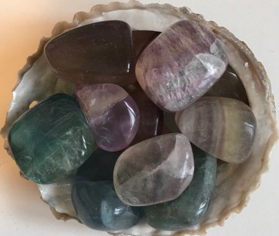 Fluorite Medium Tumbled Stone, Healing Stone, Protective,grounding,stabilizing, Spiritual Stone, Meditation, Chakra Stone