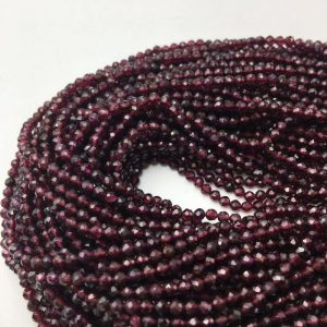 Shop Faceted Gemstone Beads! Natural Garnet Faceted Round Beads 2mm 3mm 4mm 5mm 15.5" Strand | Natural genuine faceted Gemstone beads for beading and jewelry making.  #jewelry #beads #beadedjewelry #diyjewelry #jewelrymaking #beadstore #beading #affiliate #ad
