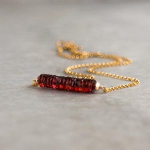 Garnet Necklace Silver, Gold Garnet Necklace, Garnet Bar Necklace, Mozambique Garnet Necklace, Red Necklace, Genuine Garnet Jewelry | Natural genuine Garnet necklaces. Buy crystal jewelry, handmade handcrafted artisan jewelry for women.  Unique handmade gift ideas. #jewelry #beadednecklaces #beadedjewelry #gift #shopping #handmadejewelry #fashion #style #product #necklaces #affiliate #ad