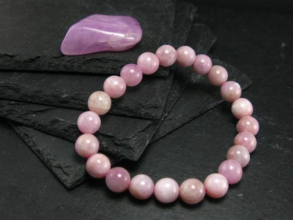 Kunzite Spodumene Genuine Bracelet ~ 7 Inches  ~ 8mm Round Beads