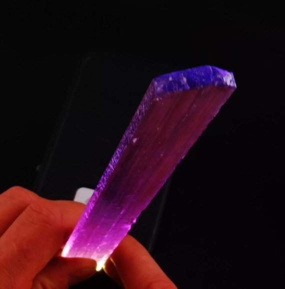 Kunzite, Pink (spodumene) Very Rare Natural Crystal Wand From Afghanistan, 10.25" X 0.91" X 0.29", Weight: 127.6 Grams