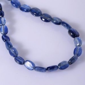 Blue Kyanite Necklace, Kyanite Beaded Jewelry, Matte Finish Jewelry, Gift For Wife, Handmade Jewelry, Statement Necklace, Wedding Jewelry | Natural genuine Gemstone necklaces. Buy handcrafted artisan wedding jewelry.  Unique handmade bridal jewelry gift ideas. #jewelry #beadednecklaces #gift #crystaljewelry #shopping #handmadejewelry #wedding #bridal #necklaces #affiliate #ad