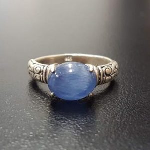 Shop Kyanite Rings! Blue Kyanite Ring, Natural Kyanite, Tribal Ring, African Kyanite, Bohemian Ring, Solid Silver Ring, Blue Tribal Ring, Blue Vintage Ring | Natural genuine Kyanite rings, simple unique handcrafted gemstone rings. #rings #jewelry #shopping #gift #handmade #fashion #style #affiliate #ad