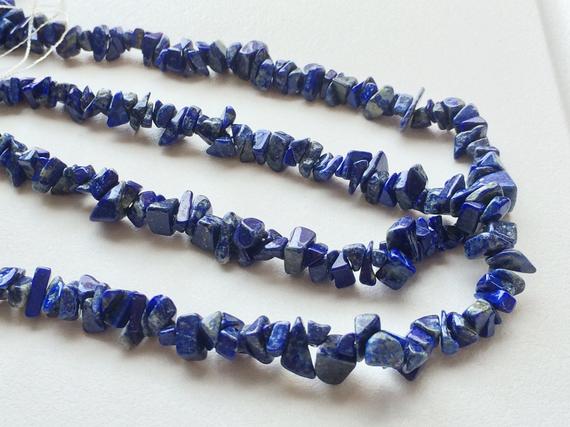 5.5-6.5mm Lapis Lazuli Chips, Lapis Lazuli Bead, Lapis Lazuli Blue Gemstone, Lapis Lazuli For Necklace, 32 Inch (1strand To 5strand Options)