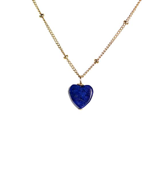 Lapis Necklace, Heart Necklace December Birthstone, Healing Stone Heart, Something Blue, A Lapis Heart On A 14k Gold Filled Chain