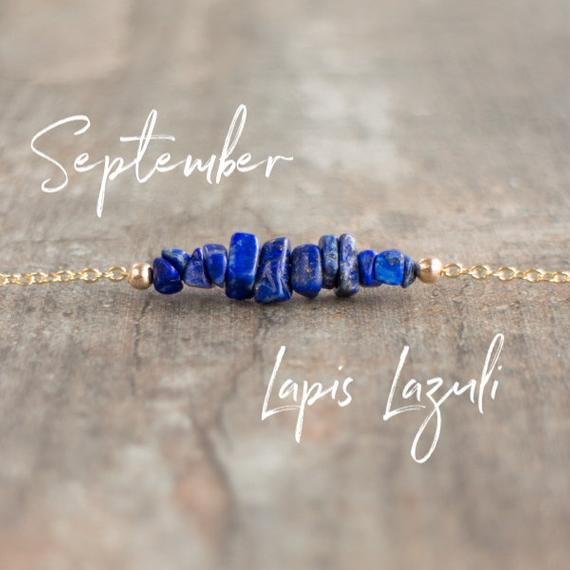 Lapis Lazuli Necklace, Raw Crystal Necklace, September Birthstone Gifts For Her