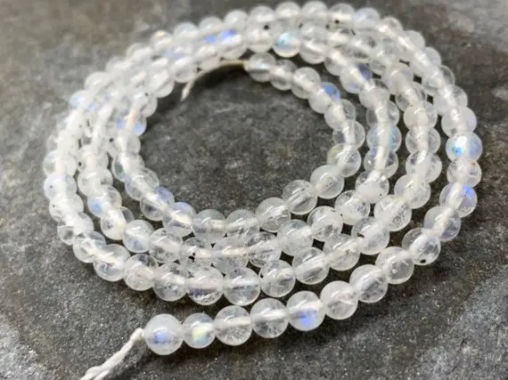 Handcut Rustic Uneven Rainbow Moonstone Round  Beads 4-5mm  / Natural Handmade Rustic Moonstone Beads  / Glowing Moonstone  Gemstone Beads /