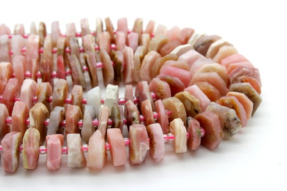 Pink Opal, Natural Pink Opal Chips Nuggets Rough Cut Irregular Shape Loose Gemstone Beads - Rds09