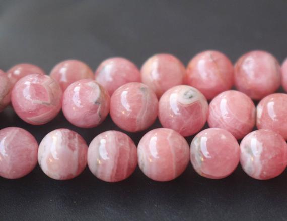 Natural Aaa Rhodochrosite Beads,6mm/8mm/10mm/12mm Natural Smooth And Round Rhodochrosite Gemstone Beads,15 Inches One Starand