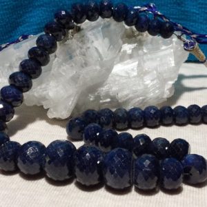 Shop Sapphire Faceted Beads! Natural Blue Sapphire Faceted Graduating Rondelle Beads 11-20mm 18 In. Large Sapphire Beads For Jewelry Making | Natural genuine faceted Sapphire beads for beading and jewelry making.  #jewelry #beads #beadedjewelry #diyjewelry #jewelrymaking #beadstore #beading #affiliate #ad