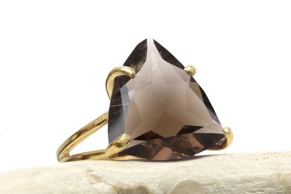 Triangle Ring · Gold Ring · Smoky Quartz Ring · Trillion Ring · Gold Prong Ring · Gold Stackable Ring · Double Split Band · Cocktail Rings