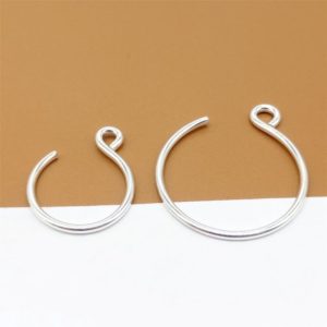 Shop Ear Wires & Posts for Making Earrings! 4 Pairs Sterling Silver Round Earring Hooks, 925 Silver Circle Earring Hooks, Ear Wire Hooks for Earring Jewelry Making | Shop jewelry making and beading supplies, tools & findings for DIY jewelry making and crafts. #jewelrymaking #diyjewelry #jewelrycrafts #jewelrysupplies #beading #affiliate #ad