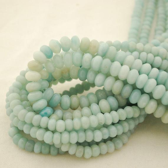 Natural Amazonite Semi-precious Gemstone Rondelle Spacer Beads - 6mm, 8mm Sizes - 15" Strand