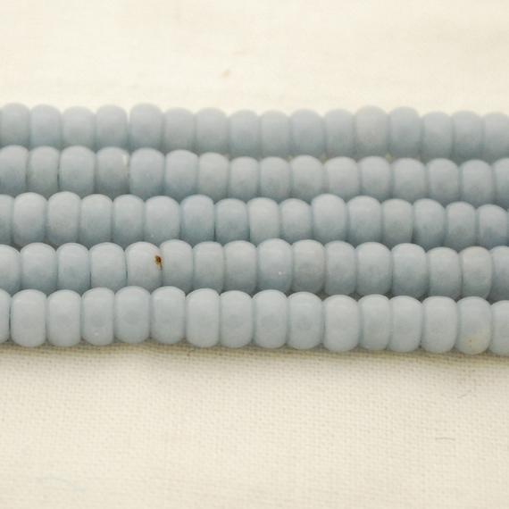 Natural Angelite Semi-precious Gemstone Rondelle Spacer Beads - 6mm X 4mm -  15" Strand