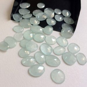 Shop Aquamarine Cabochons! 9-11.5mm  Aquamarine Rose Cut Flat Back  Cabochons, Natural Aquamarine Cabochons, Loose Faceted Aquamarine Gemstones (5Pcs To 10Pcs Options) | Natural genuine stones & crystals in various shapes & sizes. Buy raw cut, tumbled, or polished gemstones for making jewelry or crystal healing energy vibration raising reiki stones. #crystals #gemstones #crystalhealing #crystalsandgemstones #energyhealing #affiliate #ad