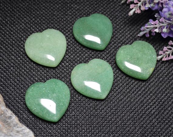 Best Hand Carved Green Aventurine Polished Heart Shaped/ Natural Green Aventurine Stone/worry Stone/decoration/undrilled&drilled-30mm